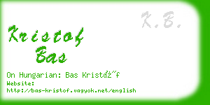 kristof bas business card